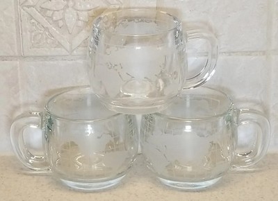 3 Vintage Nescafe Nestle World Globe Coffee Tea Mugs Cups Earth Map Excellent! 