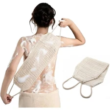 Natural Sisal and Ramie Exfoliating Back Scrubber with Handle for Shower Deep