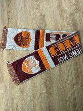 Vintage AS Roma Football Scarf Semo Noi Wolf Crest Burgundy Orange Retro Serie A