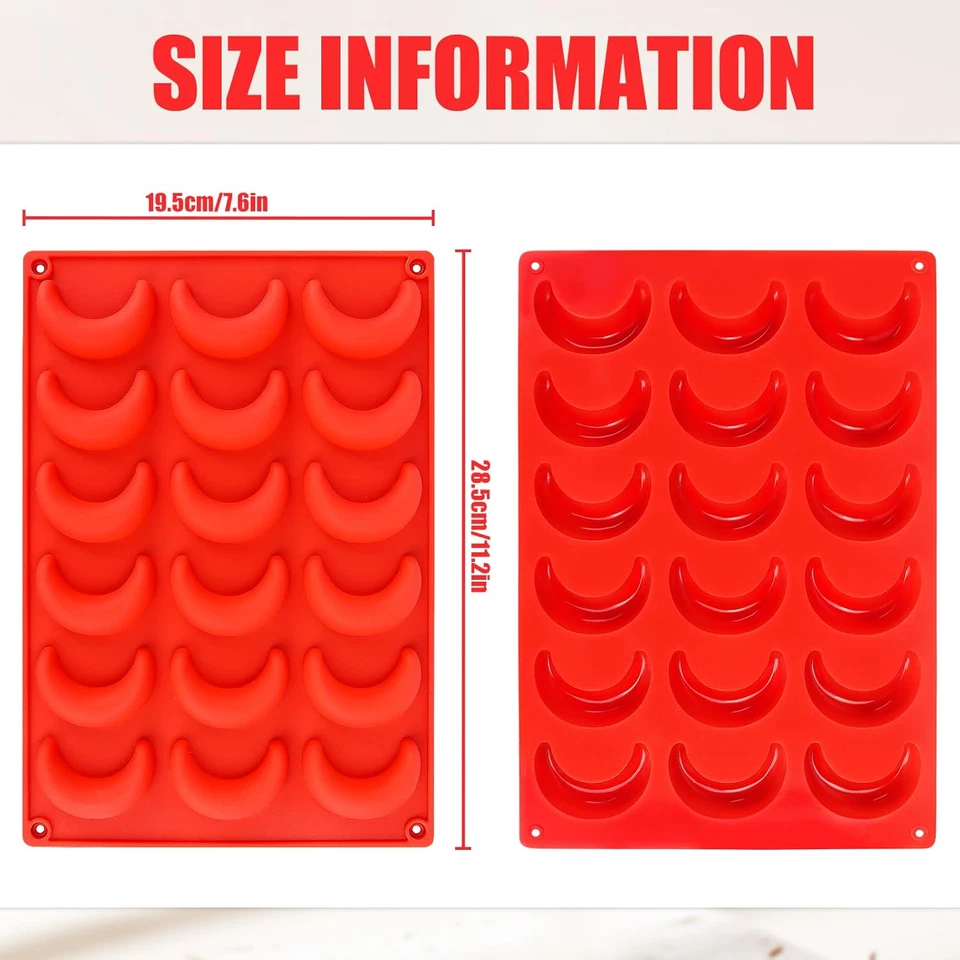 Vanillekipferl Backform Silikon,3 Stück Vanillekipferl Backblech Vanillekipferl  - Bild 3 von 4