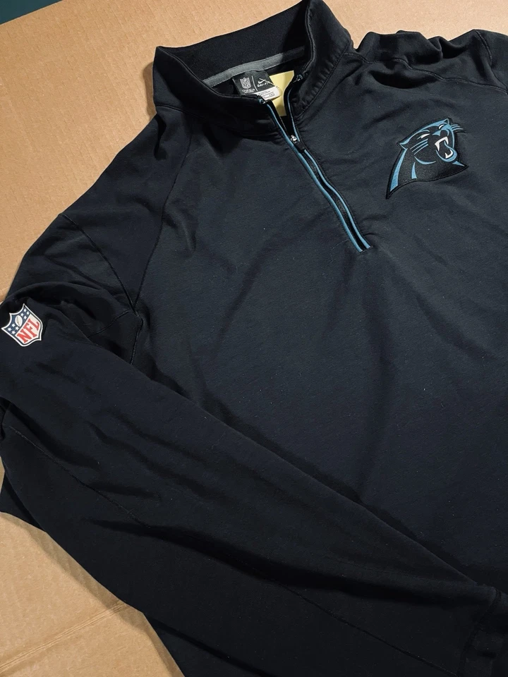 Nike Carolina Panthers NFL Fútbol Dri-Fit 1/4 Cremallera Manga Larga Camisa 2XL Negra  Foto 2 de 4