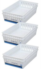 Basic White Storage Trays 6, Rectangle by