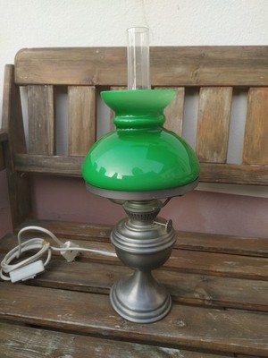 Tischlampe(elektrisch) Glasschirm Stil einer Petroleumlampe Schreibtisch edel