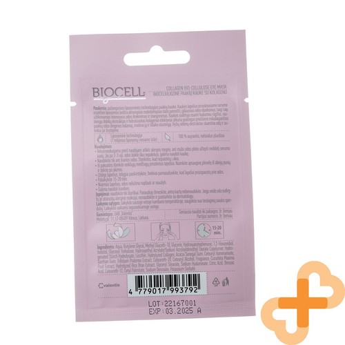 BIOCELL Biocellulose Under Eye Mask With Collagen 1 Pc Moisturizing Firming - Picture 8 of 24