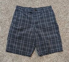 Men's Shorts Burnside Bermuda's Black Plaid Size 34