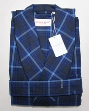DEREK ROSE MEN'S LUXURY DRESSING GOWN - 100% WORSTED WOOL - RRP. £495 - YORK 33