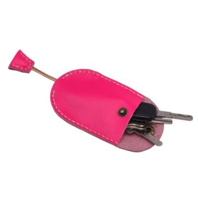 Handmade Leather Drawstring Key Organizer with Snap Button,Key Case Family door