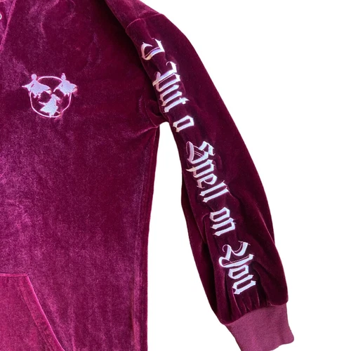 Her Universe Disney Hocus Pocus Velour Lace-Up Hoodie Dress Size Large