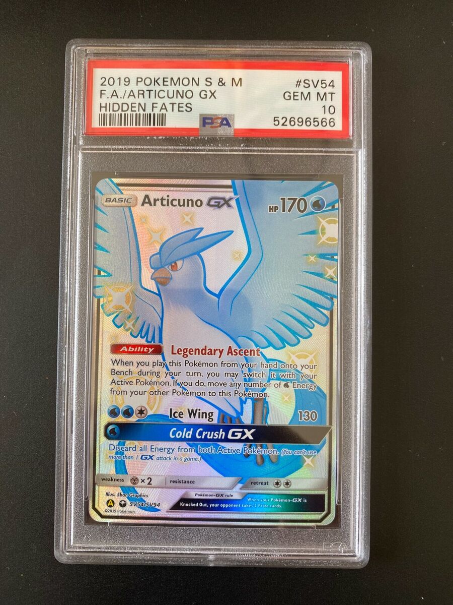 Shiny Articuno GX 2019 Pokemon Sun & Moon Hidden Fates SV54/SV94 PSA 10