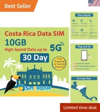 Costa Rica SIM Card - 10GB Data, No Activation Needed | Roam Free in 4 Countries