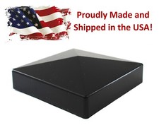 True 5x5 (127mmx127mm) Plastic Pyramid Vinyl Fence Post Cap Black 8, 16, 24 pack