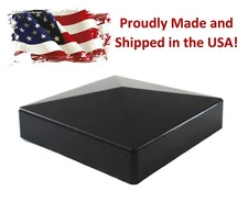 True 5x5 (127mmx127mm) Plastic Pyramid Vinyl Fence Post Cap Black 8, 16, 24 pack