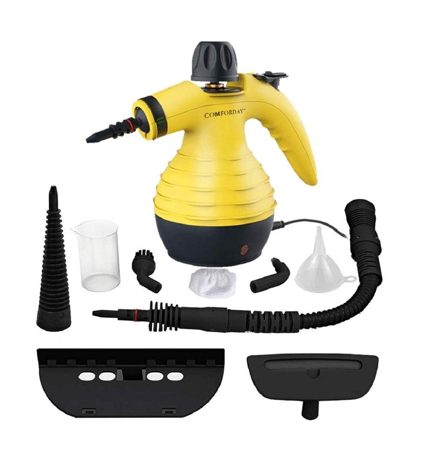 Comforday 9-Piece Handheld Pressurized Steam Cleaner for Multi-Purpose Use