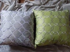 Decorative Throw Pillow Gray or Green Bed Couch Sofa Home Decor NEW!