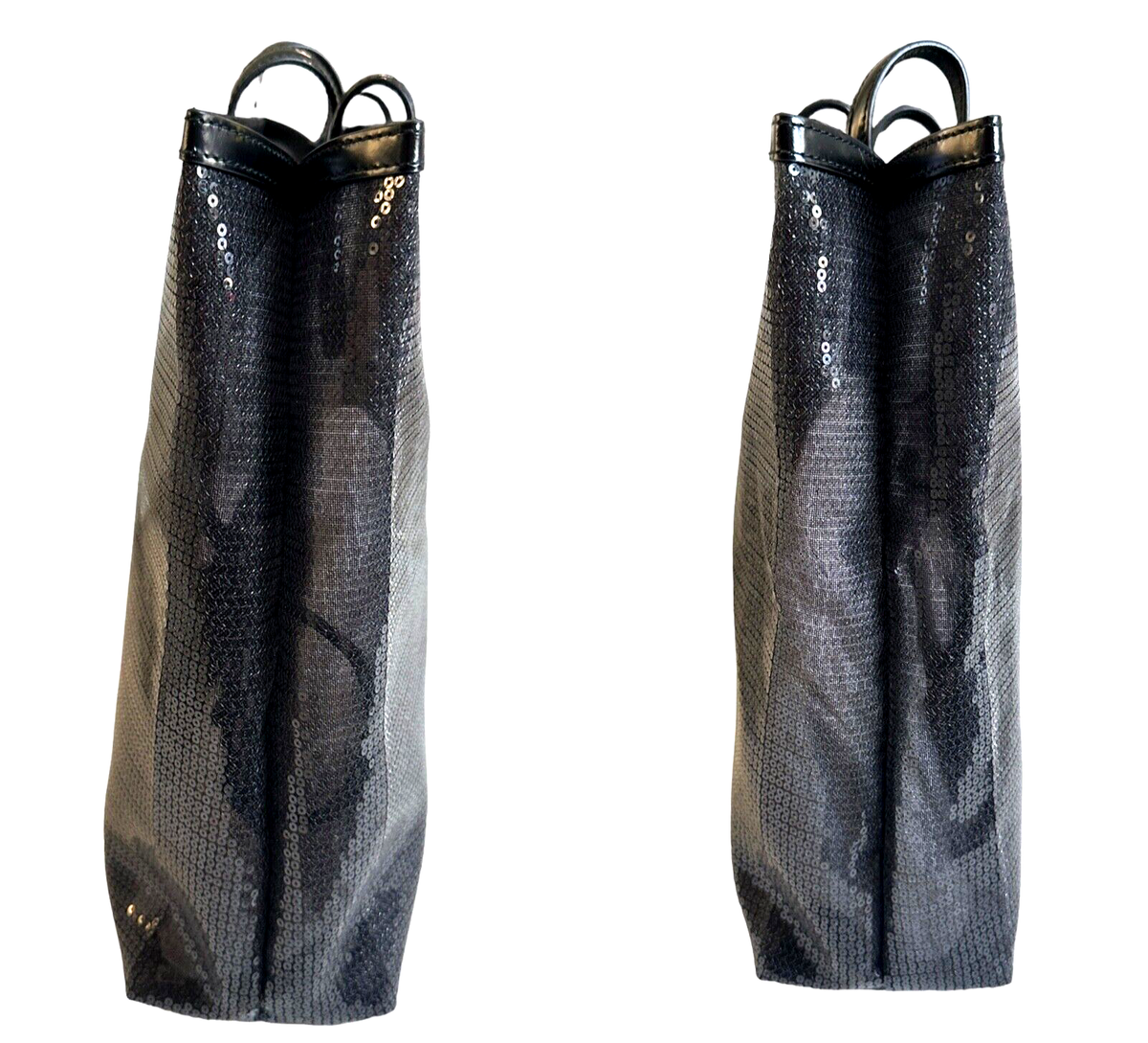 Prada Sequined Logo Print BLACK Tote Mesh Semi Transparent
