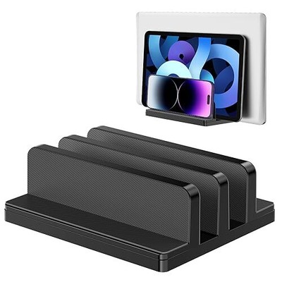 Vertical Laptop Stand, Laptop Holder with Adjustable Dock, ABS Plastic Dual 