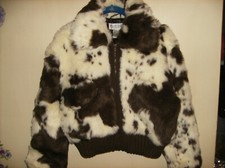 Brown Faux Fur Bomber Jacket Size L Pockets 25" Long Fully Lined New In Box
