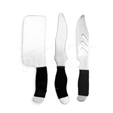 Set of 3 Aluminum Trainer Knives – Bo-Kri, Slotted Blade & Cleaver for Practice