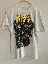 Vintage Authentic 1987 The Kiss Company Kiss Concert White T-Shirt