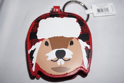 NWT Vera Bradley Merry Mischief Snow Day Key Ring Bag Charm Coin Purse Earphones