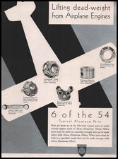 1930 ALCOA Alloys "6 Of The 54" Aluminum Airplane Engine Parts Vintage Print Ad