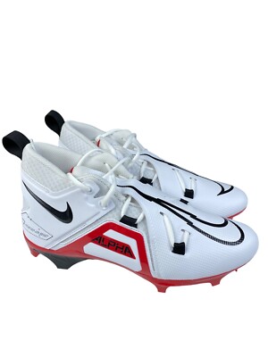 Nike Alpha Menace Pro 3 White Black Red Football Cleats Men Size 10.5 CT6649-103 Nike Alpha Menace Pro 3 Mid Football Cleats White Red CT6649  main image 4