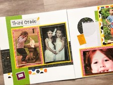 Third Grade Scrapbook Layout, School Scrapbook Pages, Third Grade Pages