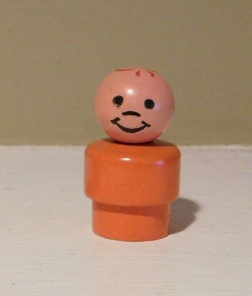 Fisher Price Vintage Little People Yellow  Frown Angry Boy  all