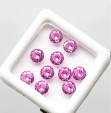 Exquisite 10 Pieces 6x4 mm Round Shape Natural Pink Sapphire Loose Gemstone