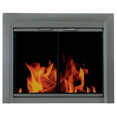 Pleasant Hearth Cr 3401 Craton Fireplace Glass Door Gunmetal