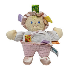 Mary Meyer Taggies Pink Baby Plush Stuffed Baby Doll Toy Knit Satin 8"