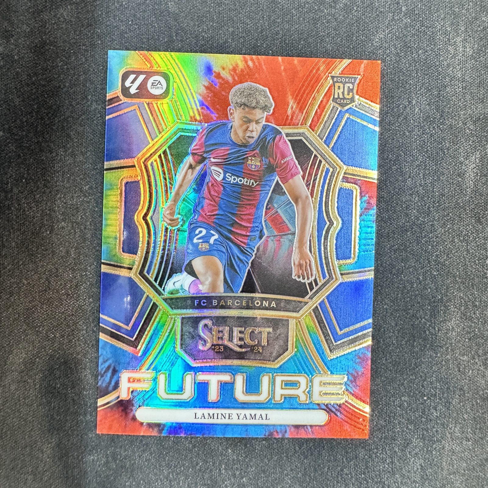 Lamine Yamal 2023-24 Panini Select La Liga #15 Future Tie Dye Prizm RC /49 -vi