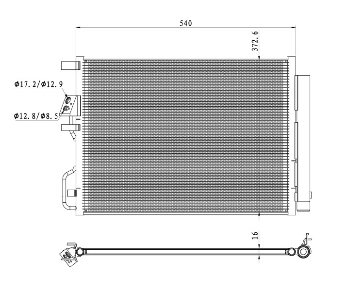NRF 350501 Condenser, air conditioning for HYUNDAI,KIA