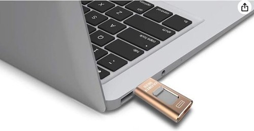 Gold USB Flash Drive, 64GB, 3-in-1 OTG Storage Device for iPhone/Android/PC - 第 3/5 張圖片