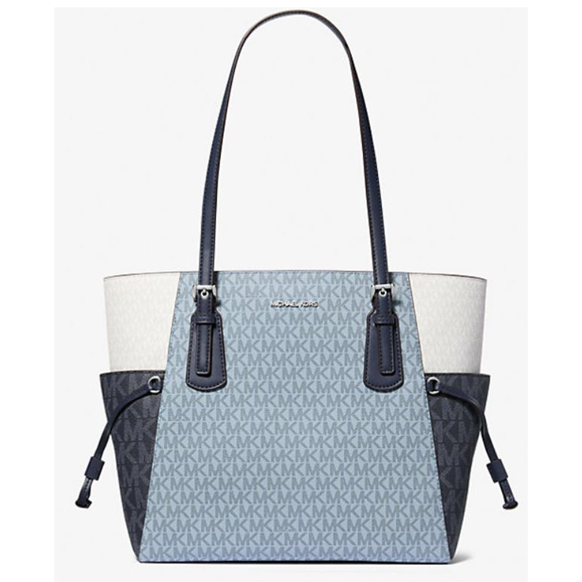 Michael Kors Voyager Large Color-Block Signature Logo Tote