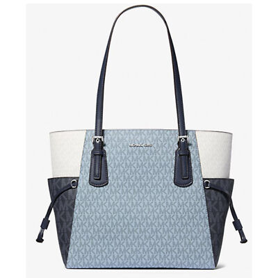 Michael Kors Voyager Large Color-Block Signature Logo Tote Bag