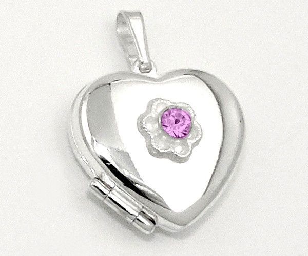 ChicSilver Silber Medaillon ChicSilver Medaillon Herz-Anhänger 925 Silber - Personalisierbar Mit Foto & Zirkonia Herz Medaillon Silber 925