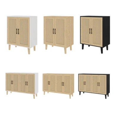 PANANA Buffet Storage Cabinet Rattan Decorating Living Room Wood Sideboard Cupboard