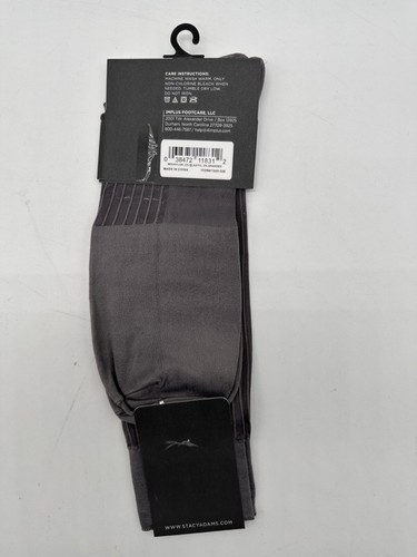 ONE PAIR NEW WITH TAG STACY ADAMS NYLON SLIKY RIBBED MEN'S CREW DRESS SOCKS - Picture 13 of 37