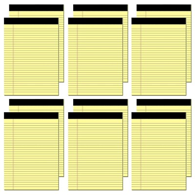 Yellow Note Pads, 12 Pack Legal Pads 4X6 Inch, Notepad of Lined Paper, Perforate