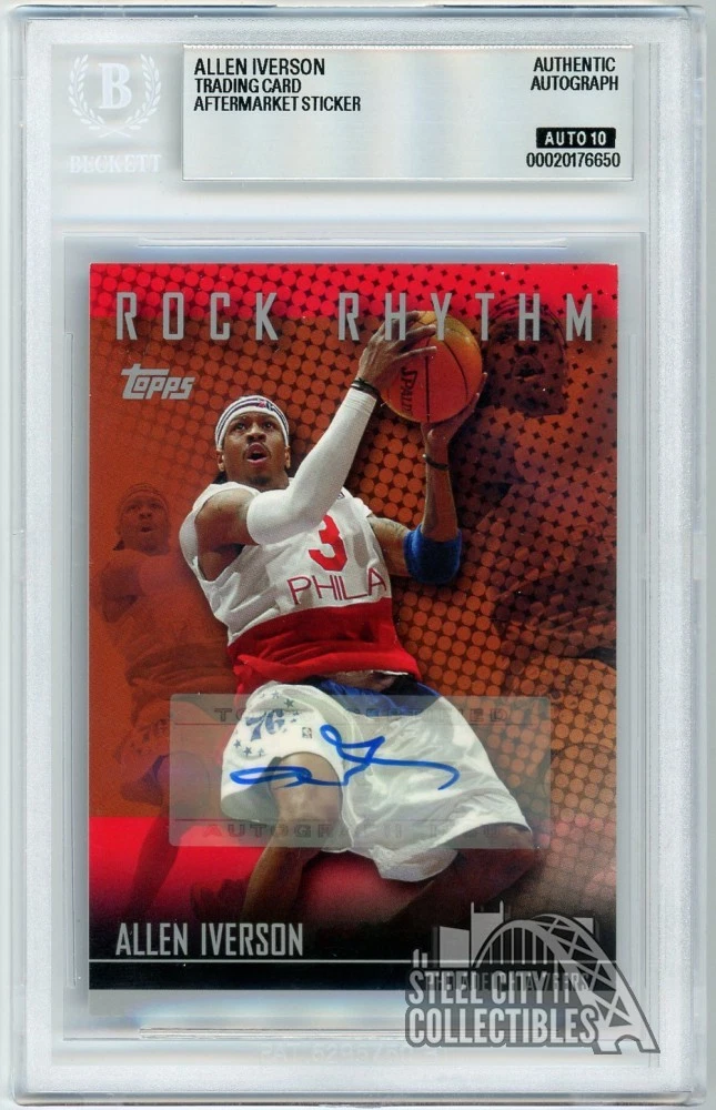 Topps Allen Iverson Basketball Autographed Sports Trading Cards
