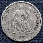 1861 Seated Liberty Half Dime 5c Better Grade VF #96533