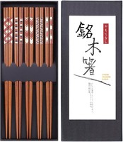 Hautoco 5 Paar Japanischer Stil HöLzern EssstäBchen Wiederverwendbar StäBchen Mi