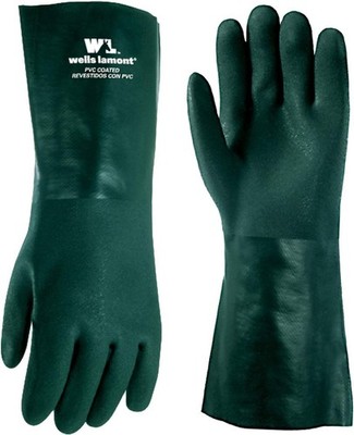 Wells Lamont 167L Green One Size Heavy-Duty PVC Chemical Gloves