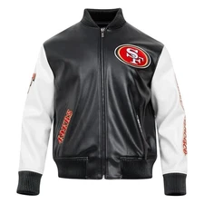 NFL SAN FRANCISCO 49ERS CITY SIGNATURE MEN'S LEATHER VARSITY JACKET