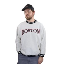 Vtg 90s Boston University Crewneck Sweatshirt Mens XL/L USA Made Fleece Preppy