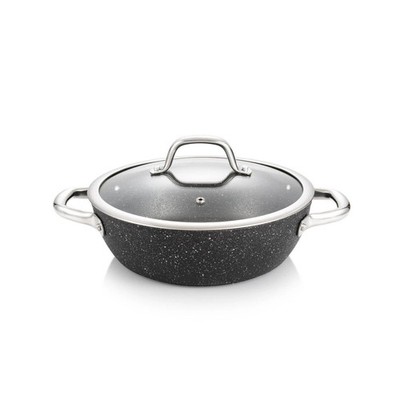 Tescoma Tiefe Bratpfanne PRESIDENT Stone mit Deckel ø 24 cm