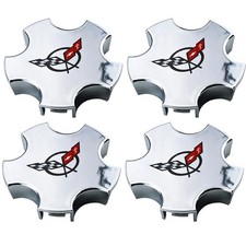 4pc Fits 2000-2004 C5 Corvette Chrome Wheel Center Caps With Cross Flag Logo 4pc Fits 2000-2004 C5 Corvette Chrome Wheel Center Caps With Cross Flag Logo