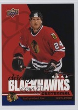 2025-26 Chicago Blackhawks Centennial Windy City Blue 28/65 Bob Probert #81 1t90