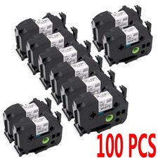 24mm TZ-251 TZe-251 Black on White 1" Label Tape For Brother P-touch 100 Pack US